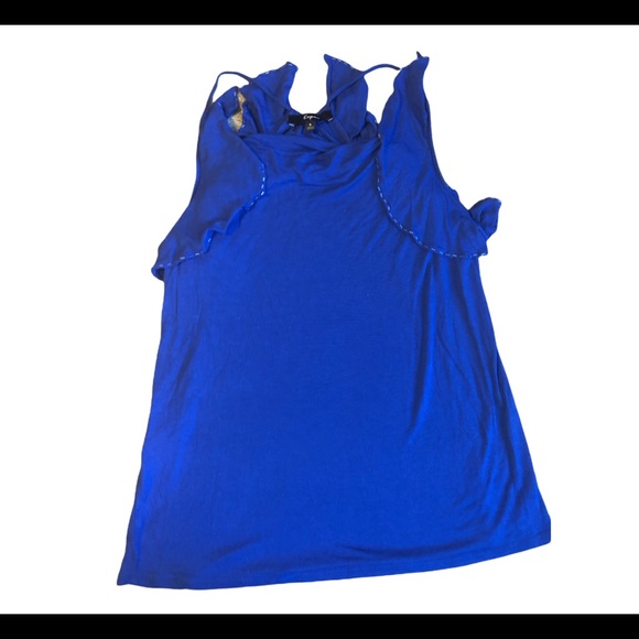 Express royal blue ruffles top - Picture 4 of 8